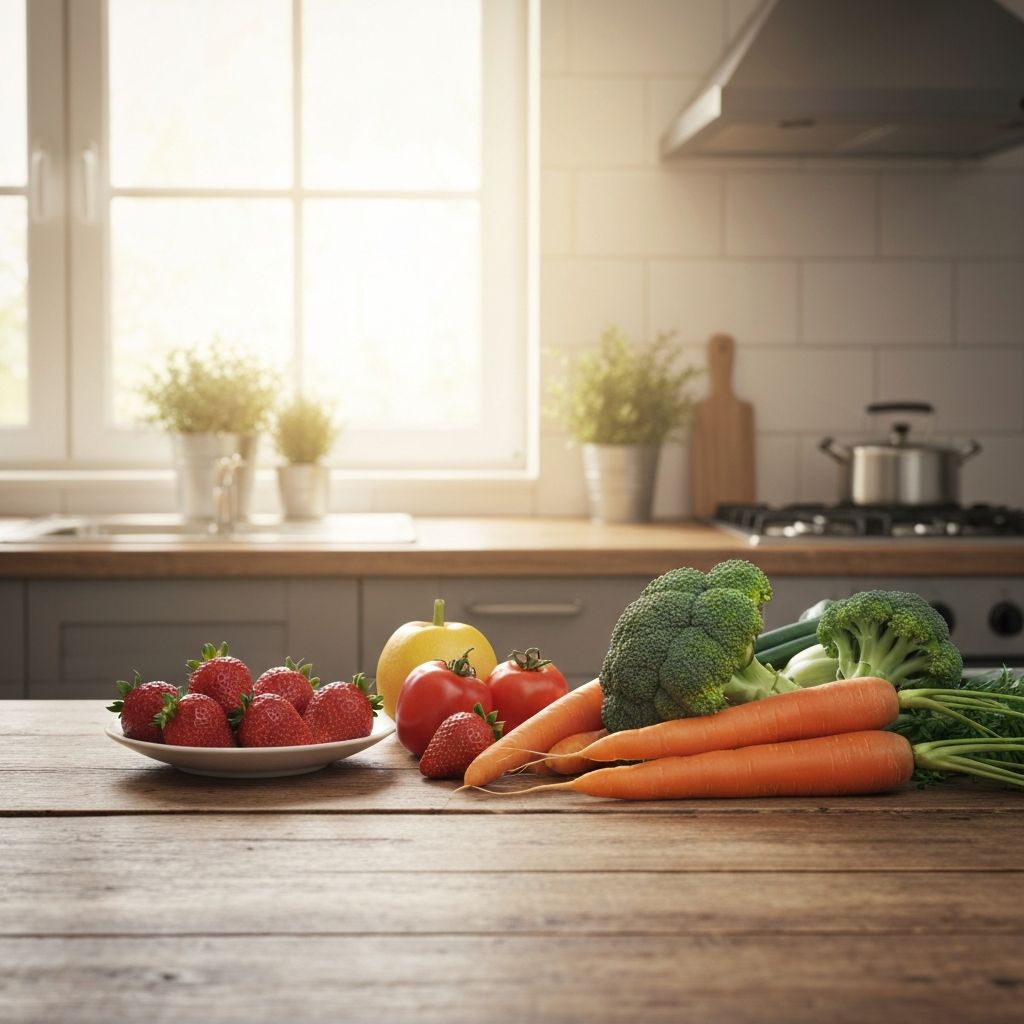 Sağlıklı beslenme alışkanlıkları - taze sebzeler ve meyveler